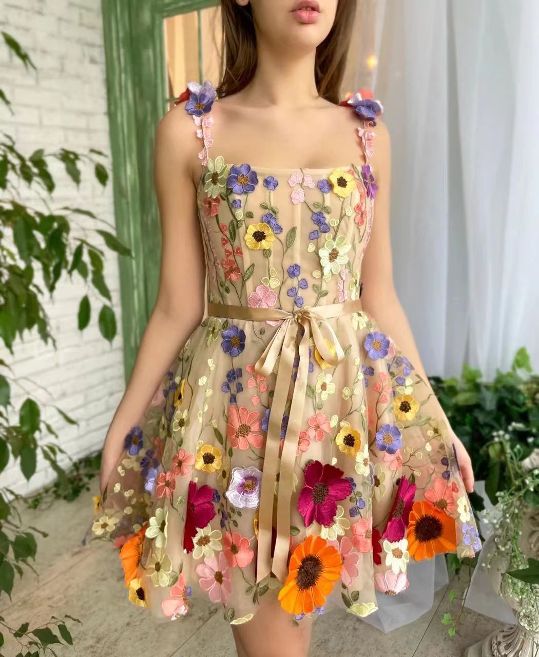 Flower Embroidery Summer Dress