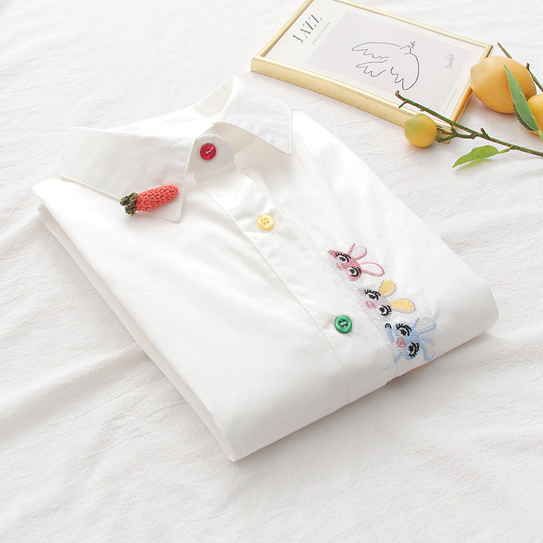 Shirt With Rabbit Embroidery