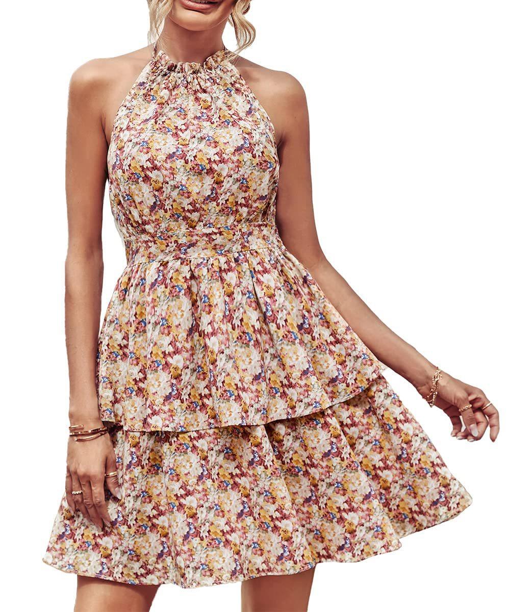 Summer Dress Backless Ruffled A-Line - Paaka